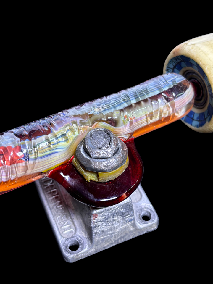Skate truck art piece with sweers glass